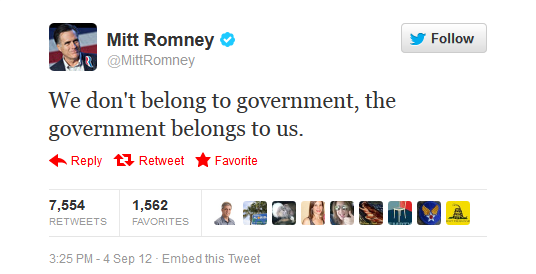 Romney's tweet in response Romney's tweet in response